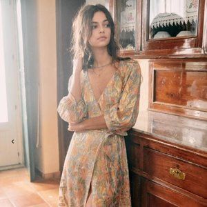 Sezane Floral Midi Dress - Multicolor